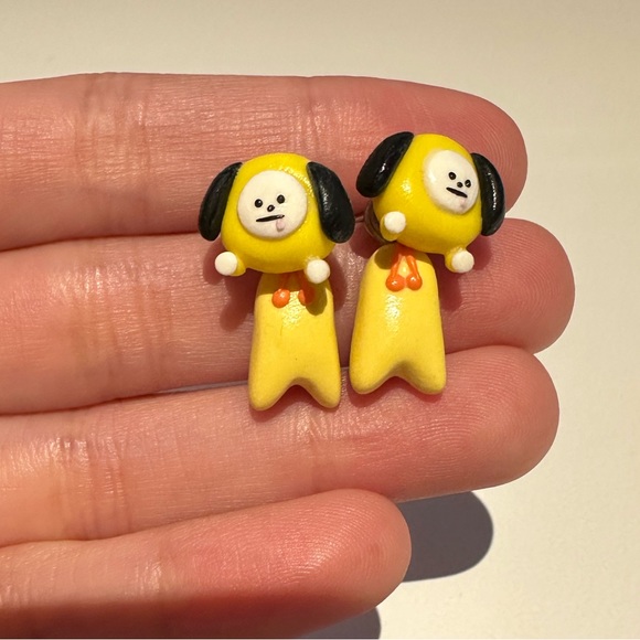 BTS BT21 Character Chimmy Jimin Kpop Earrings handmade polymer clay stud earring - Picture 1 of 2